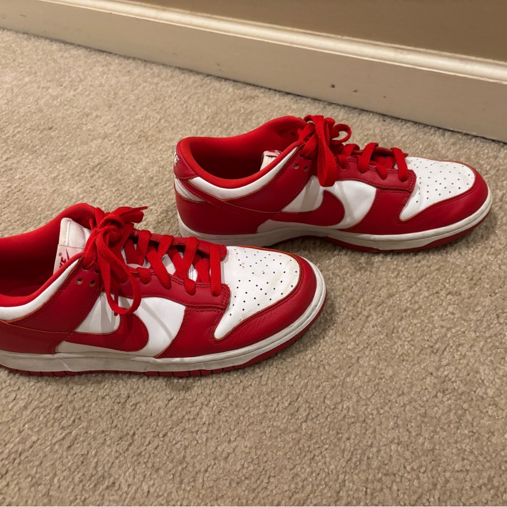 Nike Red and White Men's Sneakers